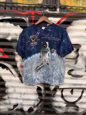 Vtg. National Air & Space Museum Apollo 11 Moon Landing Tie Dye Tee Sundog Sz M
